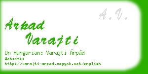 arpad varajti business card