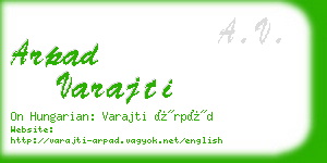 arpad varajti business card